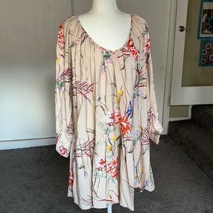 🪷NWT H&M gathered tiered long sleeve airy dress floral print size large